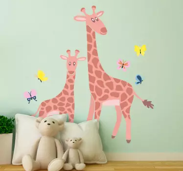 Kirahvi perheleikki maatilan eläintarra - Tenstickers