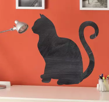Kissa siluetti liitu tarra - Tenstickers