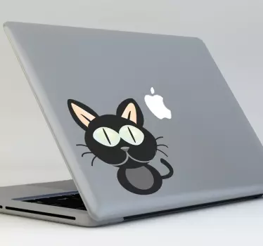 Musta kissa läppäritarra - Tenstickers