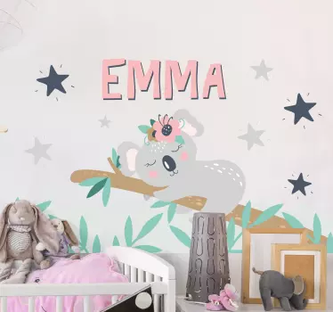 Koala unelmissa vauvanhuoneen sisustustarra - Tenstickers