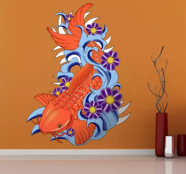 Koi kala-seinä tarra - Tenstickers