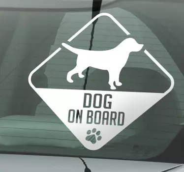 "Dog on board" koira autossa autotarra - Tenstickers