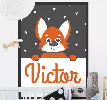 Koirajuliste nimellä seinätarra lastenhuone - Tenstickers