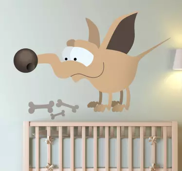 Koiran luu kohtelee seinätarraa - Tenstickers
