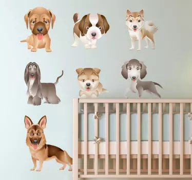Koiranpentu aika tarra kokoelma - Tenstickers