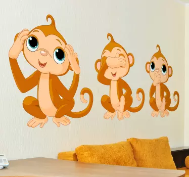 Kolmen apinan lasten tarra - Tenstickers