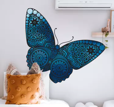 Koriste mandala sininen perhonen Eläintarrat - Tenstickers