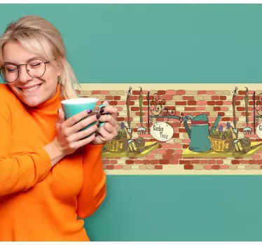 Koristereunus tarra puutarhatyökalujen esittelyyn - Tenstickers