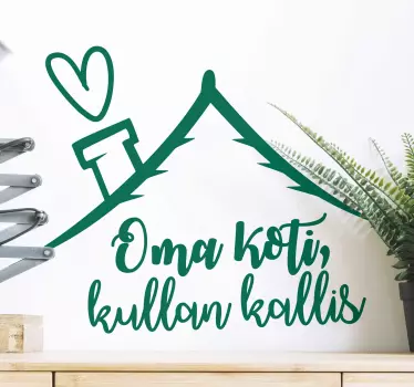 Kotona makea kotiin teksti tarra - Tenstickers