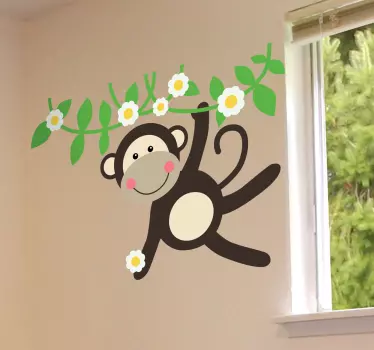 Kukista heiluttava apina -tarra - Tenstickers