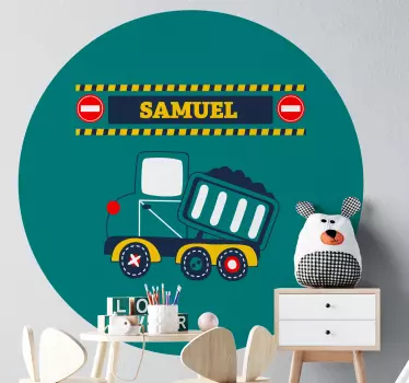Kuorma-autoteemainen personointi seinätarra lastenhuone - Tenstickers