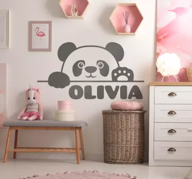 Kurkistettu vauva-panda nimellä vauvatarrat - Tenstickers