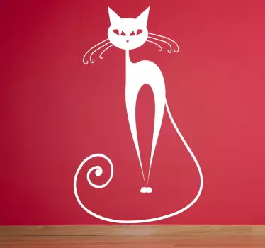 Kurvikas whisker kissan seinä tarra - Tenstickers