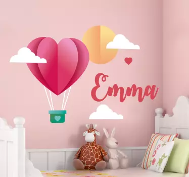 Kuumailmapallon yksilöllinen tarra - Tenstickers