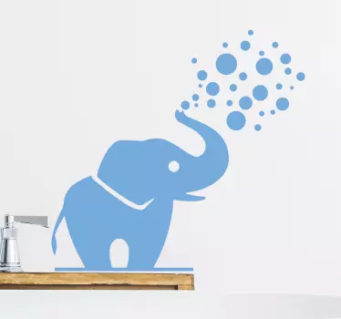 Kylpyhuone, jossa pieni elefantti villieläin tarra - Tenstickers