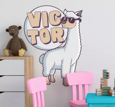 Laama-nimessä muokattava tarra - Tenstickers