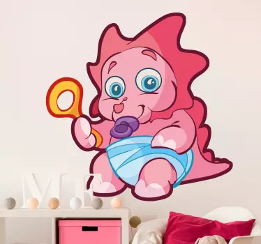 Lapsetarrat vauva vaaleanpunainen dinosaurus - Tenstickers