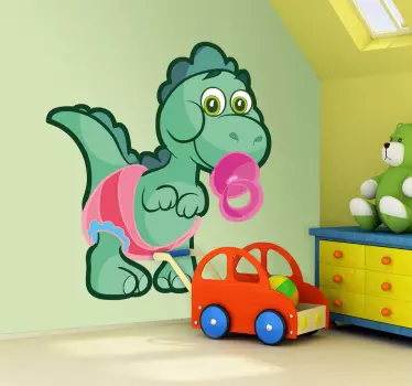Lapsetarrat vauva vihreä dinosaurus - Tenstickers