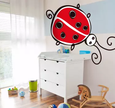 Lasten leppäkerttu seinätarra - Tenstickers