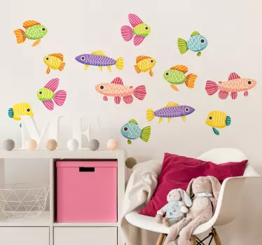 Lasten merikala kalojen seinätarra - Tenstickers