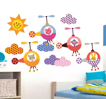 Lasten sisustustarra helikopterit - Tenstickers