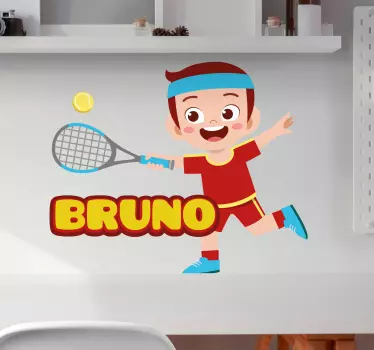 Lasten tennispelaaja nimeltä urheilutarrat - Tenstickers