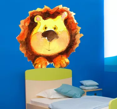 Lasten vesiväri leijonaseinätarra - Tenstickers