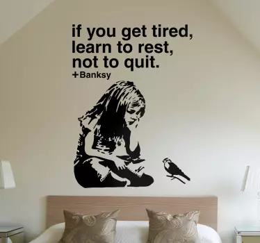 Learn to rest seinätarra - Tenstickers