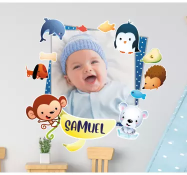 Leikkisä eläinkehysseinätarra lastenhuone - Tenstickers