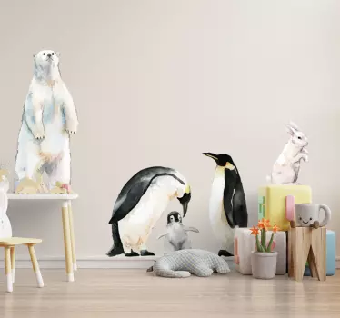 Leikkisä eläinperhe eläintarra - Tenstickers