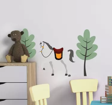 Leikkisä hevoskohtaus kissatarra ja koiratarra - Tenstickers
