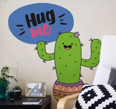 Leikkisä kaktushahmo kissatarra ja koiratarra - Tenstickers