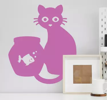 Leikkisä kissahahmo ja koirahahmo - Tenstickers