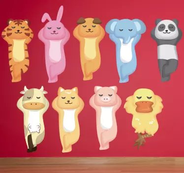Leikkisät eläinhahmot kissatarra ja koiratarra - Tenstickers