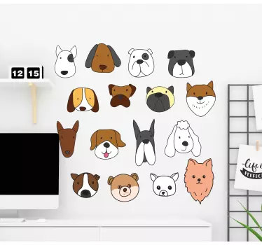 Leikkisät lemmikkikasvotkissatarra ja koiratarra - Tenstickers