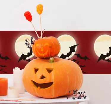 Lepakoiden siirtomaa halloween-seinä tarra - Tenstickers