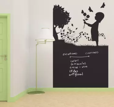 Liitutaulu tyttö luonto liitutaulu tarra - Tenstickers