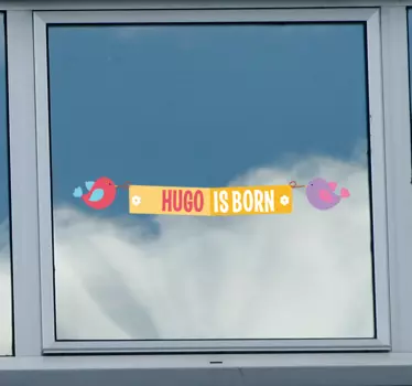 Lintujen tervetuloa vastasyntyneen hugon tarra - Tenstickers