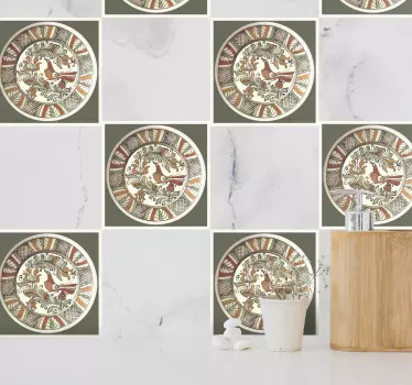 Lintu horezu-kuvio Kaakelitarrat - Tenstickers