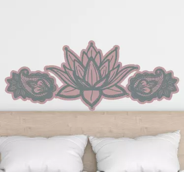 Lotus kukka koriste sängynpääty tarra - Tenstickers