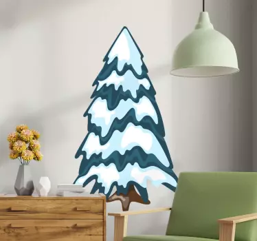 Luminen ikivihreä puu luontoaiheinen seinätarra - Tenstickers
