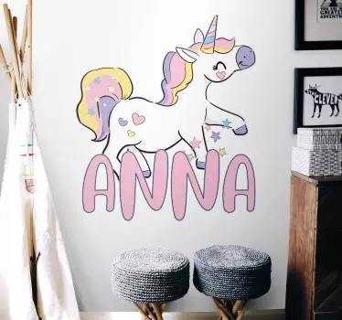 Maaginen yksisarvinen muotoilu lastenhuoneen seinätarrat - Tenstickers