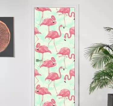 Maalattu flamingoja ovitarra - Tenstickers