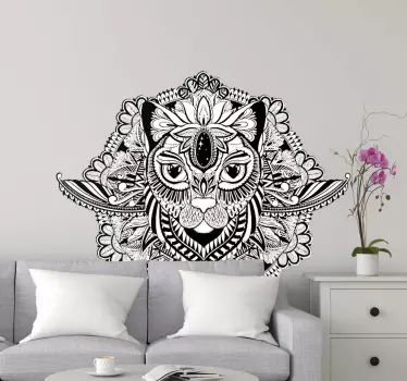 Mandala kissa kukkatarra - Tenstickers