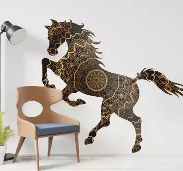 Mandala tyyli hevoseläin tarra - Tenstickers