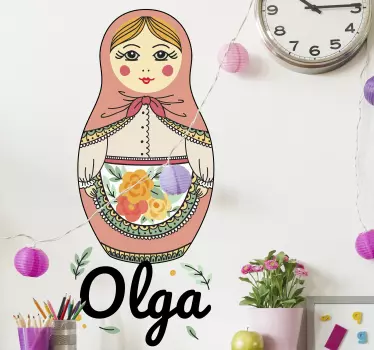 Matryoshka nukke nimellä lelutarra - Tenstickers
