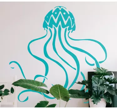 Meduusa sinisellä sailoritarrat - Tenstickers