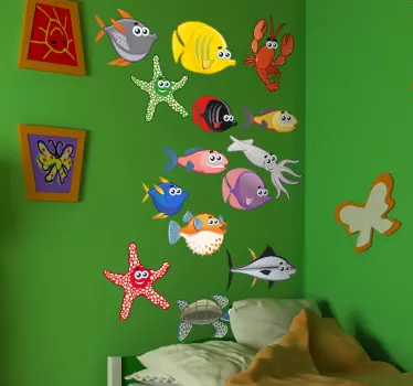 Meren Eläimiä Sisustustarroja - Tenstickers