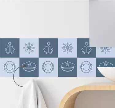 Meren symbolit laatat koristereunus seinätarra - Tenstickers