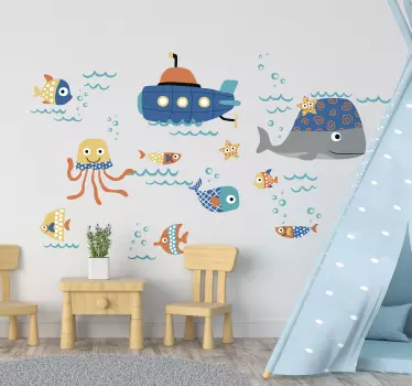 Merimotiivit kala seinätarra - Tenstickers